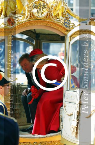 Den Haag 16 september 2014
Prinsjesdag met oa Koning Willem Alexander Koningin Maxima prinses Laurentien en prins Constantijn. Gouden Koets op het binnenhof.