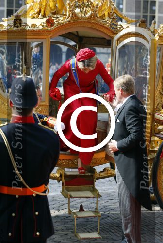 Den Haag 16 september 2014
Prinsjesdag met oa Koning Willem Alexander Koningin Maxima prinses Laurentien en prins Constantijn. Gouden Koets op het binnenhof.