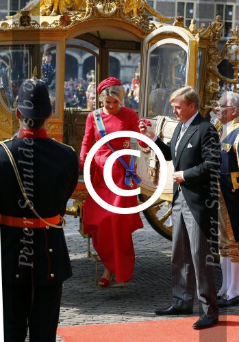 Den Haag 16 september 2014
Prinsjesdag met oa Koning Willem Alexander Koningin Maxima prinses Laurentien en prins Constantijn. Gouden Koets op het binnenhof.