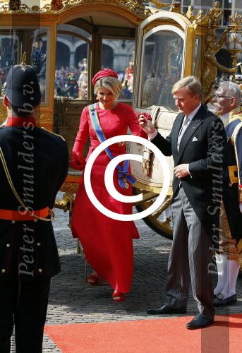 Den Haag 16 september 2014
Prinsjesdag met oa Koning Willem Alexander Koningin Maxima prinses Laurentien en prins Constantijn. Gouden Koets op het binnenhof.