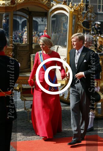Den Haag 16 september 2014
Prinsjesdag met oa Koning Willem Alexander Koningin Maxima prinses Laurentien en prins Constantijn. Gouden Koets op het binnenhof.