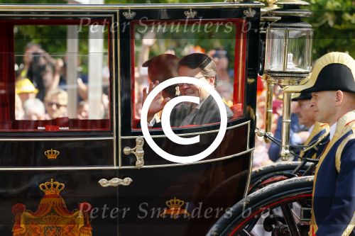 Den Haag 16 september 2014
Prinsjesdag met oa Koning Willem Alexander Koningin Maxima prinses Laurentien en prins Constantijn. Gouden Koets op het binnenhof.