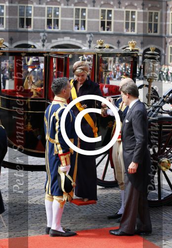Den Haag 16 september 2014
Prinsjesdag met oa Koning Willem Alexander Koningin Maxima prinses Laurentien en prins Constantijn. Gouden Koets op het binnenhof.