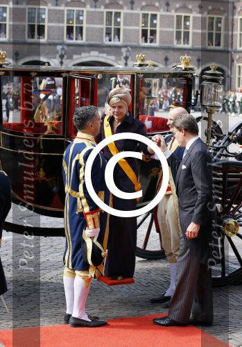 Den Haag 16 september 2014
Prinsjesdag met oa Koning Willem Alexander Koningin Maxima prinses Laurentien en prins Constantijn. Gouden Koets op het binnenhof.