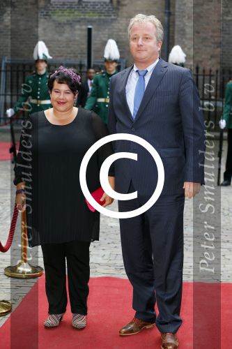 Den Haag 16 september 2014
Prinsjesdag met oa Koning Willem Alexander Koningin Maxima prinses Laurentien en prins Constantijn. Gouden Koets op het binnenhof. Sharon Dijksma met man