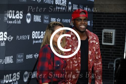 Rotterdam 7 september 2015
Presentatie Bolas ondergoedlijn van oa Everon Jackson Hooi. Jandino Asporaat met zijn vrouw Shirley