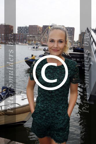 Amsterdam 19 augustus 2015 
Div bn ers eten bij restaurant op brug bij sail. Kimberley Klaver met Guido Spek