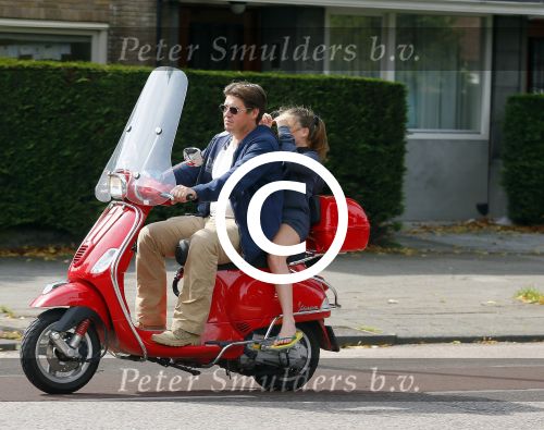 Amsterdam 26 augustus 2015 
Martijn Krabbe met dochter Jasmijn op zijn vespa scooter