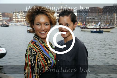 Amsterdam 19 augustus 2015 
Div bn ers eten bij restaurant op brug bij sail. Terence Schreurs met zus