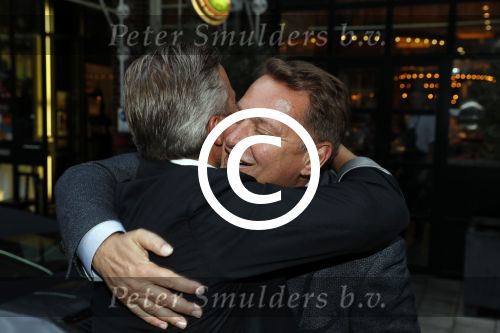 Amsterdam 2 september 2016
Diner voor Albert Verlinde met zijn oud rtl boulevard collega\'s bij le Garage. Albert met Winston Gerschtanowitz