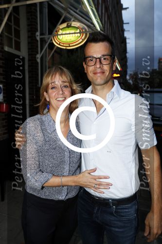 Amsterdam 2 september 2016
Diner voor Albert Verlinde met zijn oud rtl boulevard collega\'s bij le Garage. carlo v Lienden met vrouw Marijke Bongers
