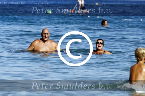 ibiza 19 augustus 2016
Herman den Blijker en zijn vrouw Jacqueline met zoon Matz op vakantie op ibiza.