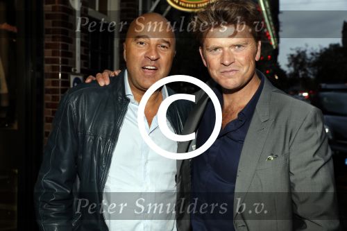 Amsterdam 2 september 2016
Diner voor Albert Verlinde met zijn oud rtl boulevard collega\'s bij le Garage. John v d Heuvel en Beau v Erven Dorens