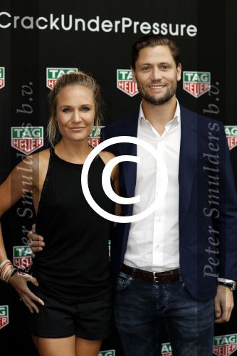 Amsterdam 30 augustus 2016
Presentatie Tag Heuer horloge van Max Verstappen. Kimberly Klaver met man Bas Schothorst