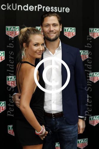 Amsterdam 30 augustus 2016
Presentatie Tag Heuer horloge van Max Verstappen. Kimberly Klaver met man Bas Schothorst