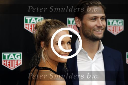 Amsterdam 30 augustus 2016
Presentatie Tag Heuer horloge van Max Verstappen. Kimberly Klaver met man Bas Schothorst