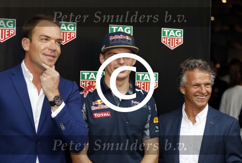Amsterdam 30 augustus 2016
Presentatie Tag Heuer horloge van Max Verstappen. Robert Doornbos en Jan lammers