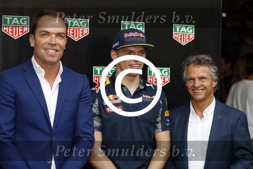 Amsterdam 30 augustus 2016
Presentatie Tag Heuer horloge van Max Verstappen. Robert Doornbos en Jan lammers