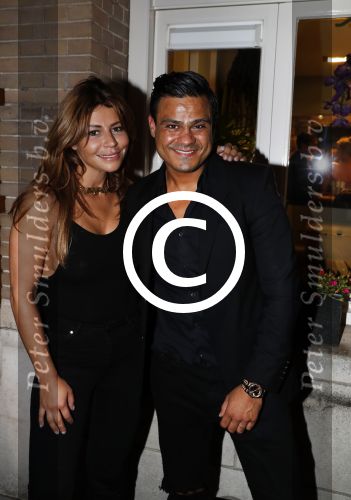 Amsterdam 2 september 2016  
Opening nieuwe pand en start nieuw bedrijf Olcay Gulsen. (Flawser). Olcay met vriend Frans