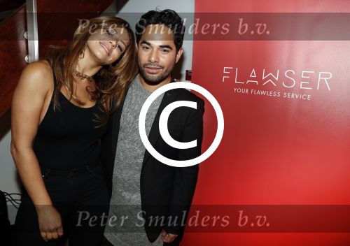 Amsterdam 2 september 2016  
Opening nieuwe pand en start nieuw bedrijf Olcay Gulsen. (Flawser) Olcay met hairstylist Sergio Pattirane