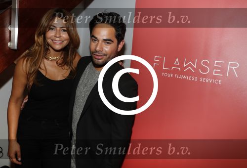 Amsterdam 2 september 2016  
Opening nieuwe pand en start nieuw bedrijf Olcay Gulsen. (Flawser) Olcay met hairstylist Sergio Pattirane