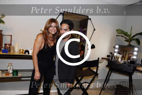 Amsterdam 2 september 2016  
Opening nieuwe pand en start nieuw bedrijf Olcay Gulsen. (Flawser) Olcay met hairstylist Sergio Pattirane