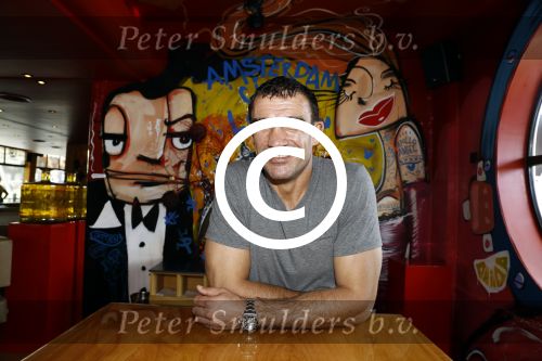 Amsterdam 25 augustus 2016
Peter Aerts met zijn vrouw Esther bij the harbour club cafe tijdens interview met Annette de Vries via Hollywood Productions