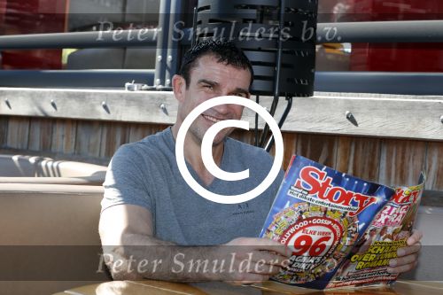 Amsterdam 25 augustus 2016
Peter Aerts met zijn vrouw Esther bij the harbour club cafe tijdens interview met Annette de Vries via Hollywood Productions