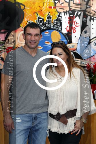 Amsterdam 25 augustus 2016
Peter Aerts met zijn vrouw Esther bij the harbour club cafe tijdens interview met Annette de Vries via Hollywood Productions