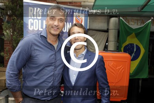 Amsterdam 28 juni 2016 
Presentatie Princess koffers voor het Nederlandse team voor de olympische spelen van Rio de Janeiro. Robert maaskant met Aad en Tim Ouborg