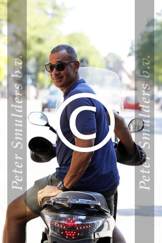 Amsterdam 25 augustus 2016  
Ruud Gullit op zijn scooter