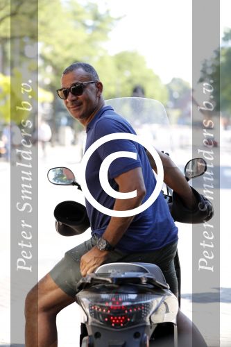Amsterdam 25 augustus 2016  
Ruud Gullit op zijn scooter