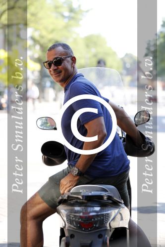 Amsterdam 25 augustus 2016  
Ruud Gullit op zijn scooter