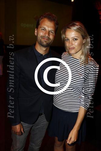 Hilversum 22 augustus 2016
Perspresentatie NPO in studio 21met alle presentatoren. Tess Milne met Daan Nieber