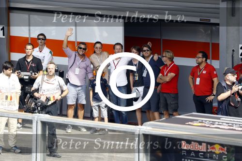 Spa Francorchamps 28 augustus 2016
Winston Gerschtanowitz met zijn zoon Julian op bezoek bij de F1. Hij was met Michiel Mol en zijn vriendin Marloes Mens