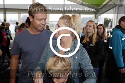 Amsterdam 9 september 2017
Edwin Evers staat op Run van radio 538 bij het Science park. Bridget Maasland met zoon Mees en nieuwe vriend Bram Plattel