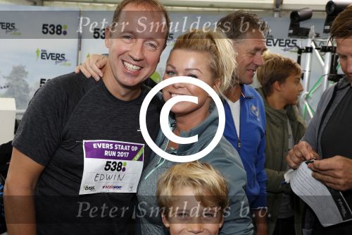 Amsterdam 9 september 2017
Edwin Evers staat op Run van radio 538 bij het Science park. Bridget Maasland met zoon Mees en nieuwe vriend Bram Plattel