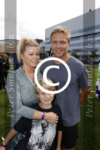 Amsterdam 9 september 2017
Edwin Evers staat op Run van radio 538 bij het Science park. Bridget Maasland met zoon Mees en nieuwe vriend Bram Plattel