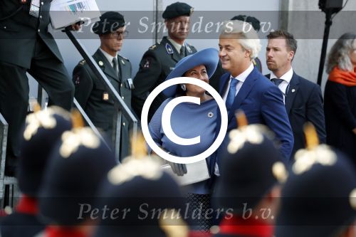 Den Haag 19 september 2017
Geert Wilders met zijn vrouw en beveiliging tijdens prinsjesdag op het binnenhof