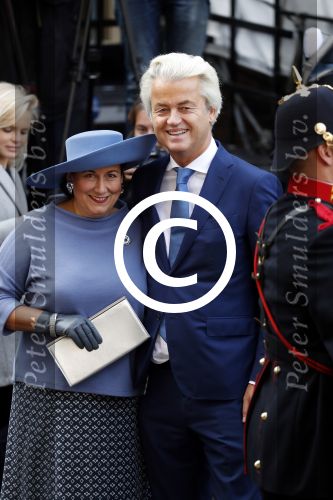 Den Haag 19 september 2017
Geert Wilders met zijn vrouw en beveiliging tijdens prinsjesdag op het binnenhof