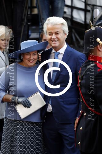 Den Haag 19 september 2017
Geert Wilders met zijn vrouw en beveiliging tijdens prinsjesdag op het binnenhof