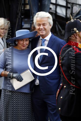 Den Haag 19 september 2017
Geert Wilders met zijn vrouw en beveiliging tijdens prinsjesdag op het binnenhof