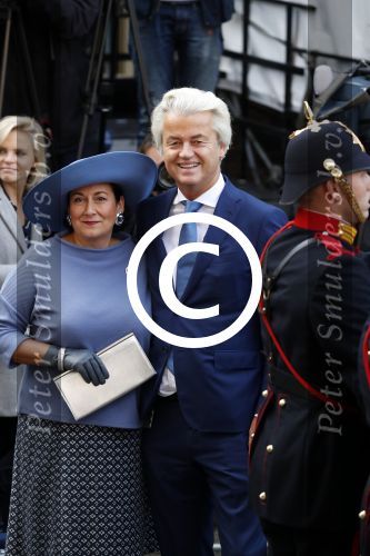 Den Haag 19 september 2017
Geert Wilders met zijn vrouw en beveiliging tijdens prinsjesdag op het binnenhof