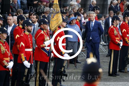 Den Haag 19 september 2017
Geert Wilders met zijn vrouw en beveiliging tijdens prinsjesdag op het binnenhof