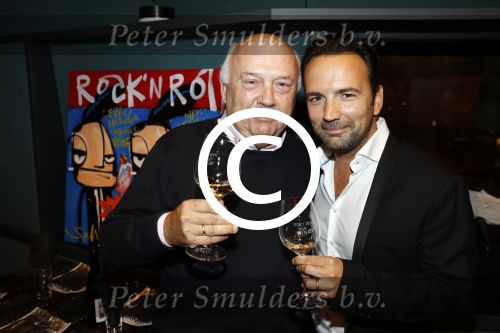 Hilversum 11 september 2017 
Presentatie wijnen in de wisseloord studio\'s met Selwyn Sanatori en Gerard Ekdom. Gerard met zijn vader