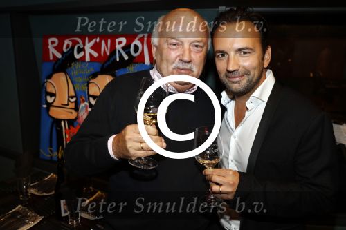 Hilversum 11 september 2017 
Presentatie wijnen in de wisseloord studio\'s met Selwyn Sanatori en Gerard Ekdom. Gerard met zijn vader