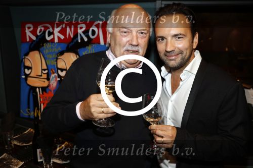 Hilversum 11 september 2017 
Presentatie wijnen in de wisseloord studio\'s met Selwyn Sanatori en Gerard Ekdom. Gerard met zijn vader