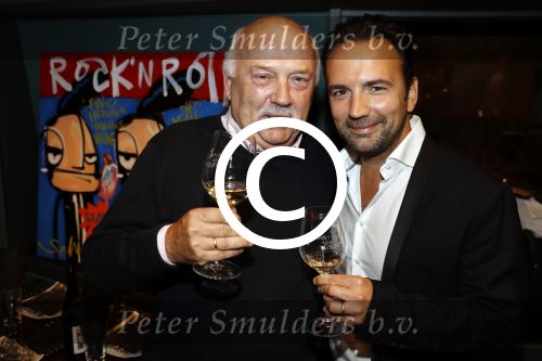 Hilversum 11 september 2017 
Presentatie wijnen in de wisseloord studio\'s met Selwyn Sanatori en Gerard Ekdom. Gerard met zijn vader