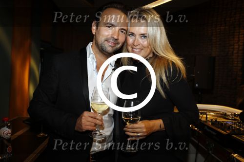 Hilversum 11 september 2017 
Presentatie wijnen in de wisseloord studio\'s met Selwyn Sanatori en Gerard Ekdom. Gerard met zijn vrouw