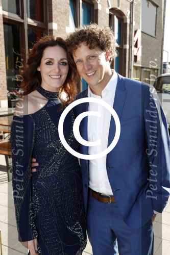 Leiden 2 juli 2017 
Jochem Myjer en zijn vriendin Marloes Novan vieren de 40e verjaardag van Jochem met familie en vrienden.